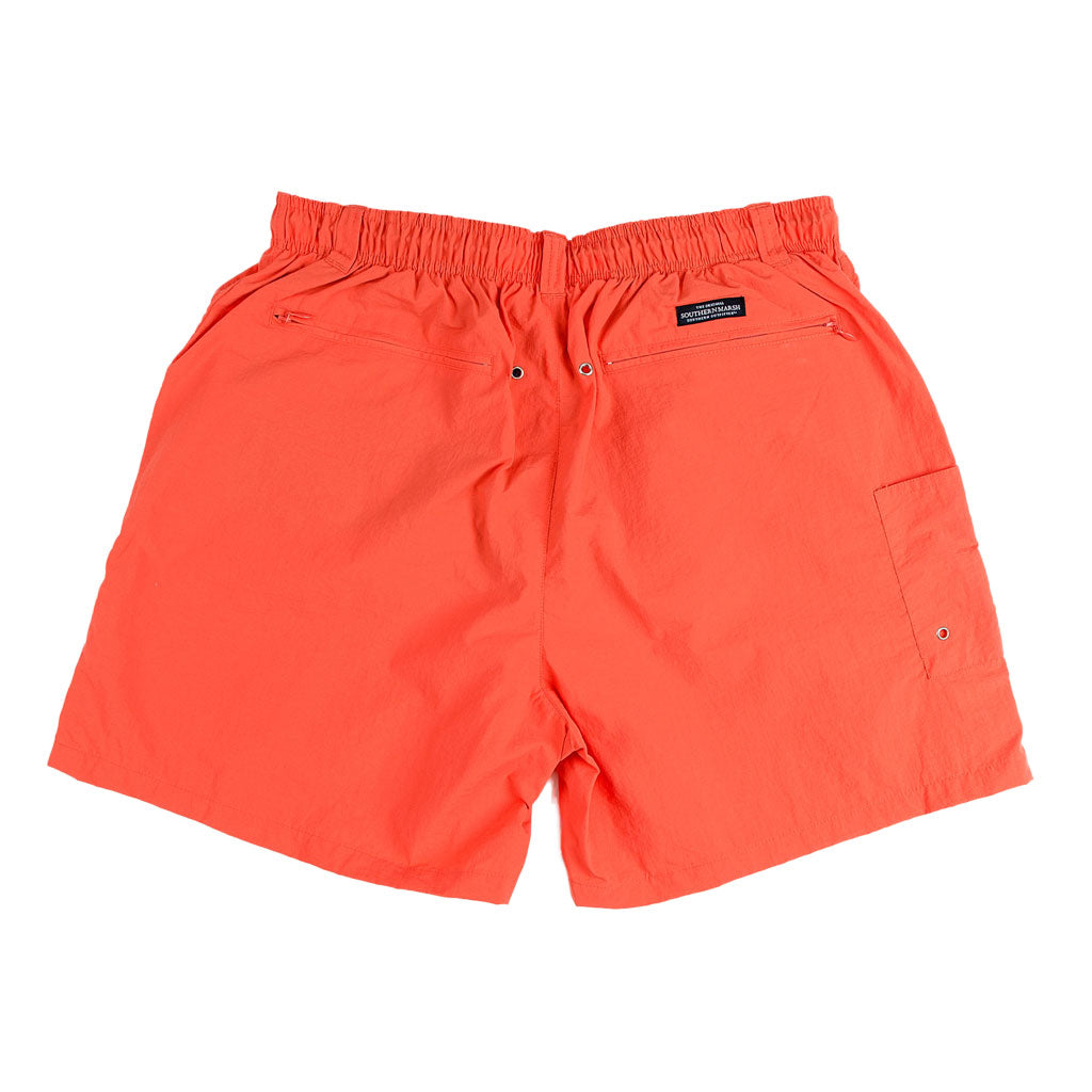 Dockside Swim Trunk in Neon Coral by Southern Marsh – Country Club Prep