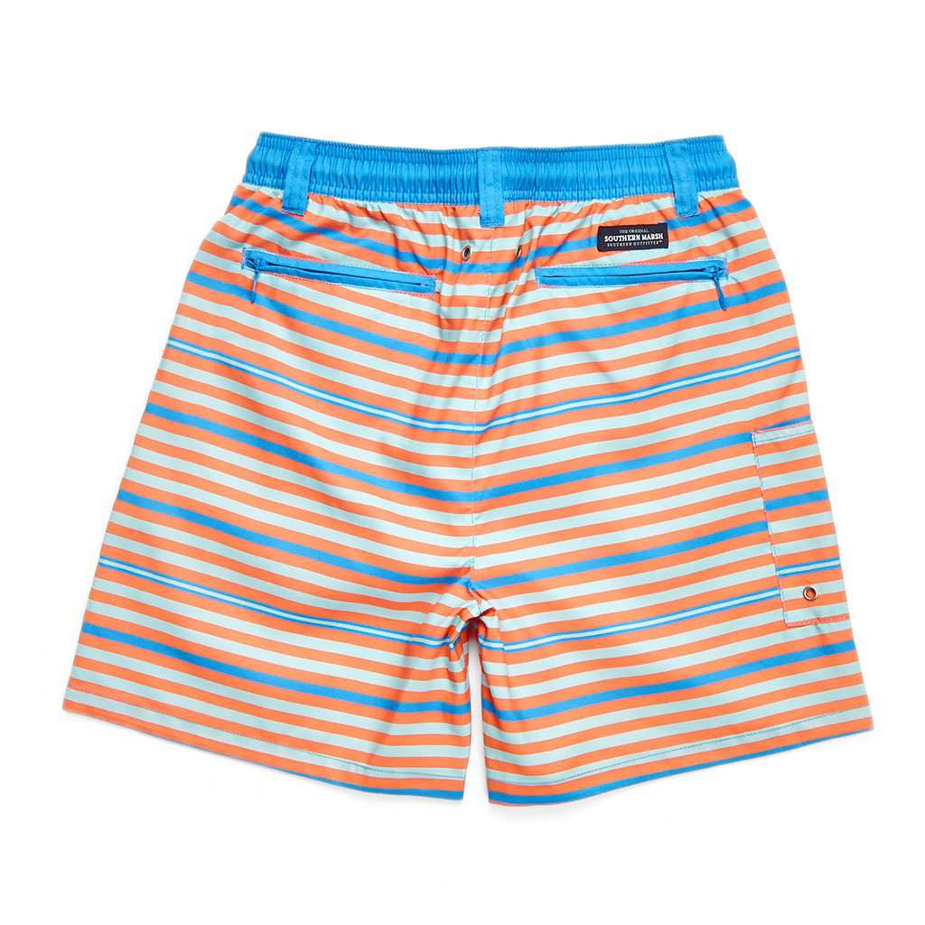 Southern Marsh Youth Dockside Swim Trunk in Blue & Orange Stripes ...