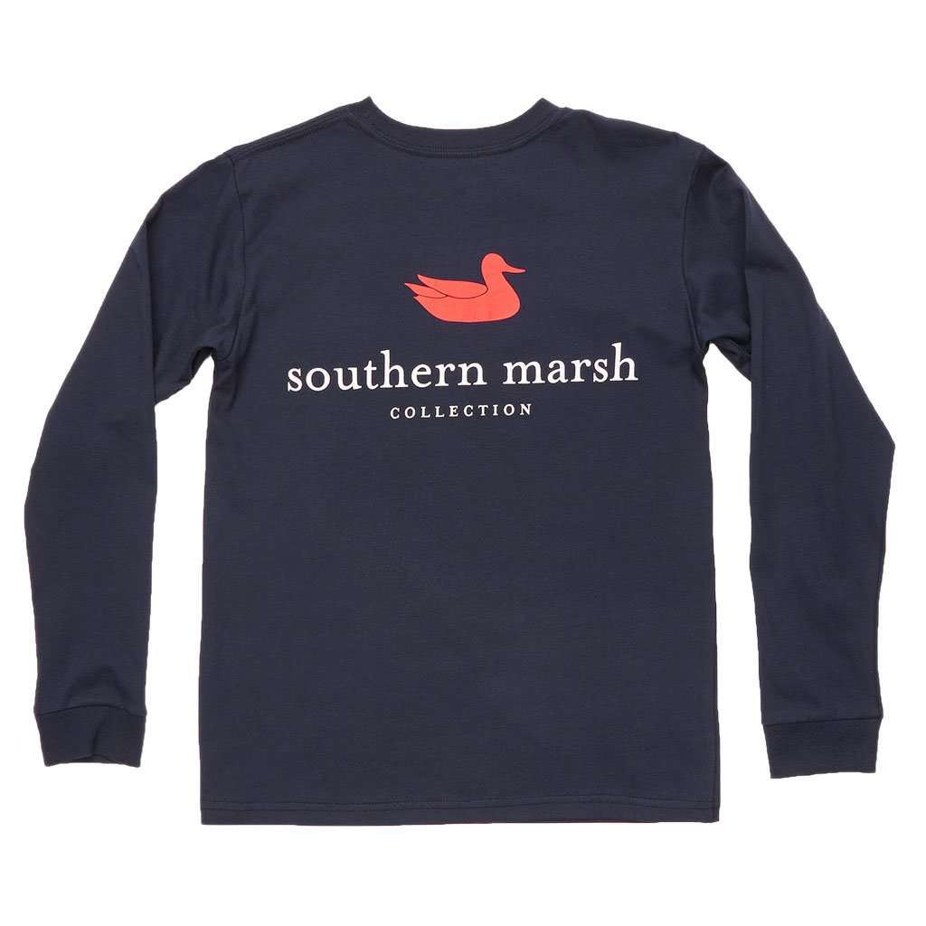 Southern Marsh Youth Authentic Long Sleeve Tee in Navy