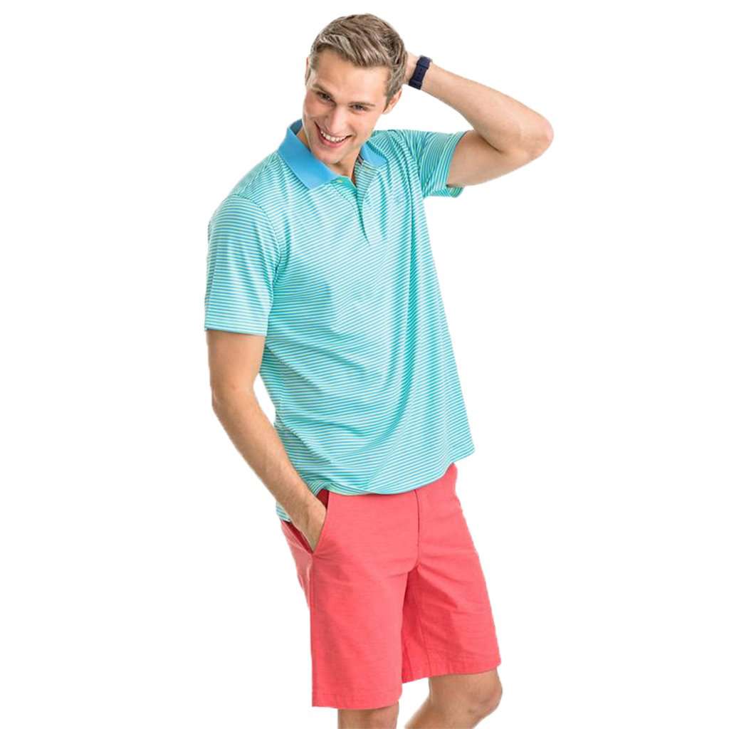 Southern Tide Fort Frederik Stripe Performance Pique Polo Shirt ...