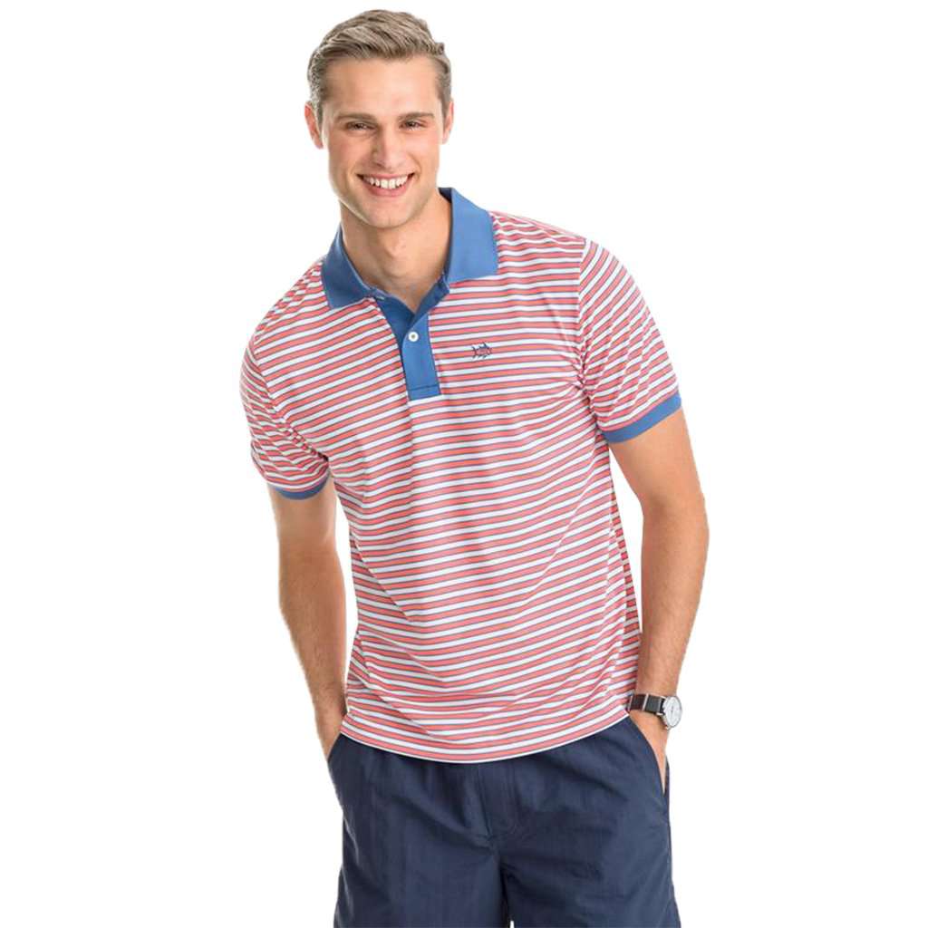 Southern Tide Jack Stripe Performance Pique Polo Shirt