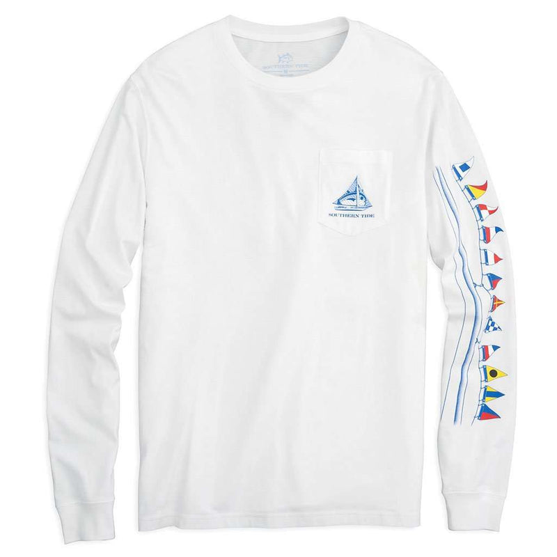 Southern Tide Skipjack Sailboat Long Sleeve Tee in White