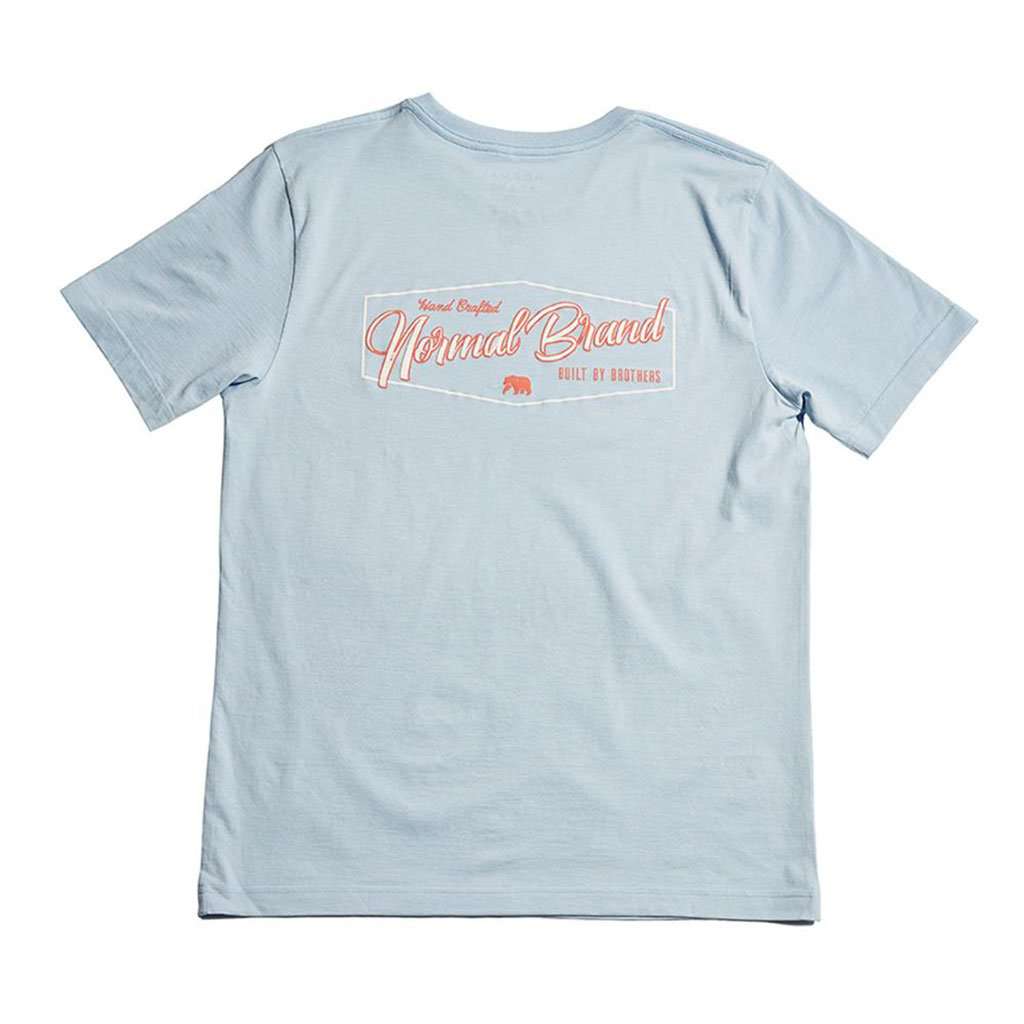 The Normal Brand Industrial Logo Short Sleeve Tee in Sky & White ...