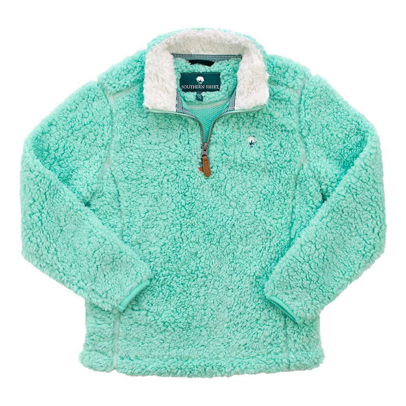 The Southern Shirt Co. YOUTH Sherpa Pullover with Pockets in Aqua Sky ...