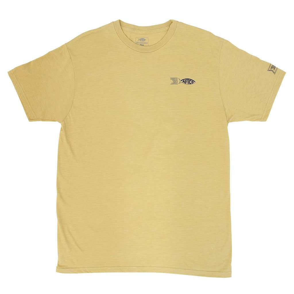 AFTCO Propaganda Tee Shirt in Straw