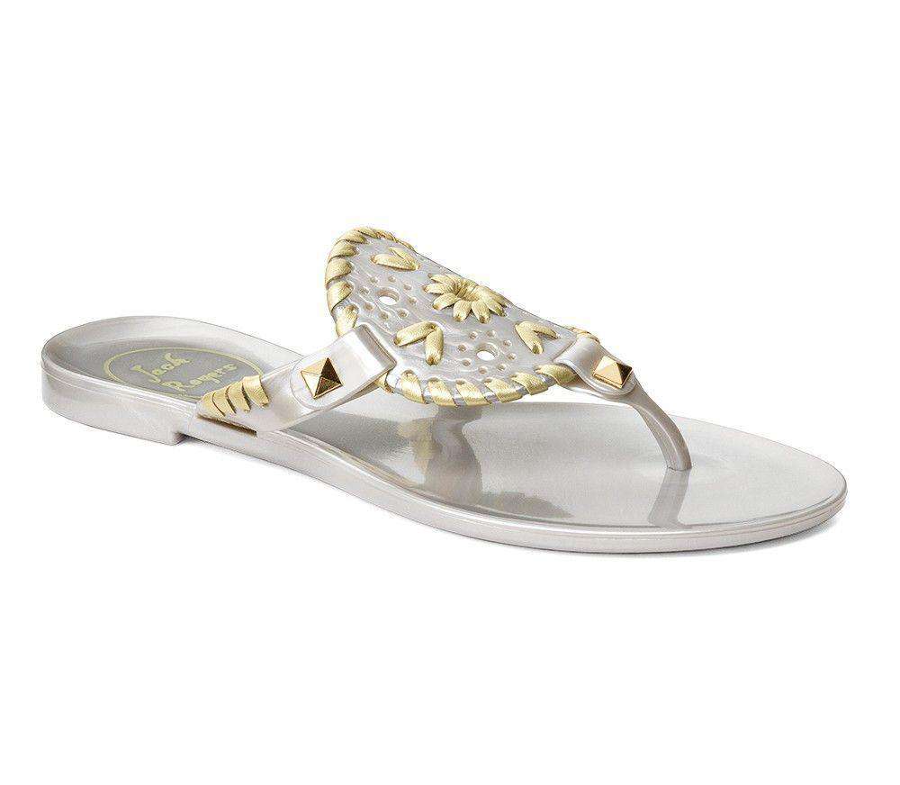 Jack Rogers Miss Georgica Jelly Sandal in Silver/Gold
