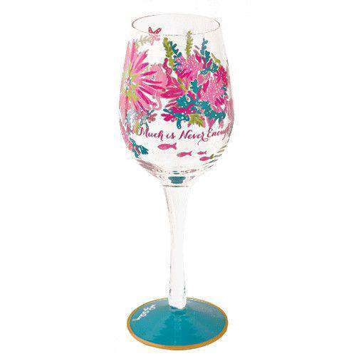 Lilly Pulitzer Hand-painted Wine Glass in Trippin' and Sippin ...