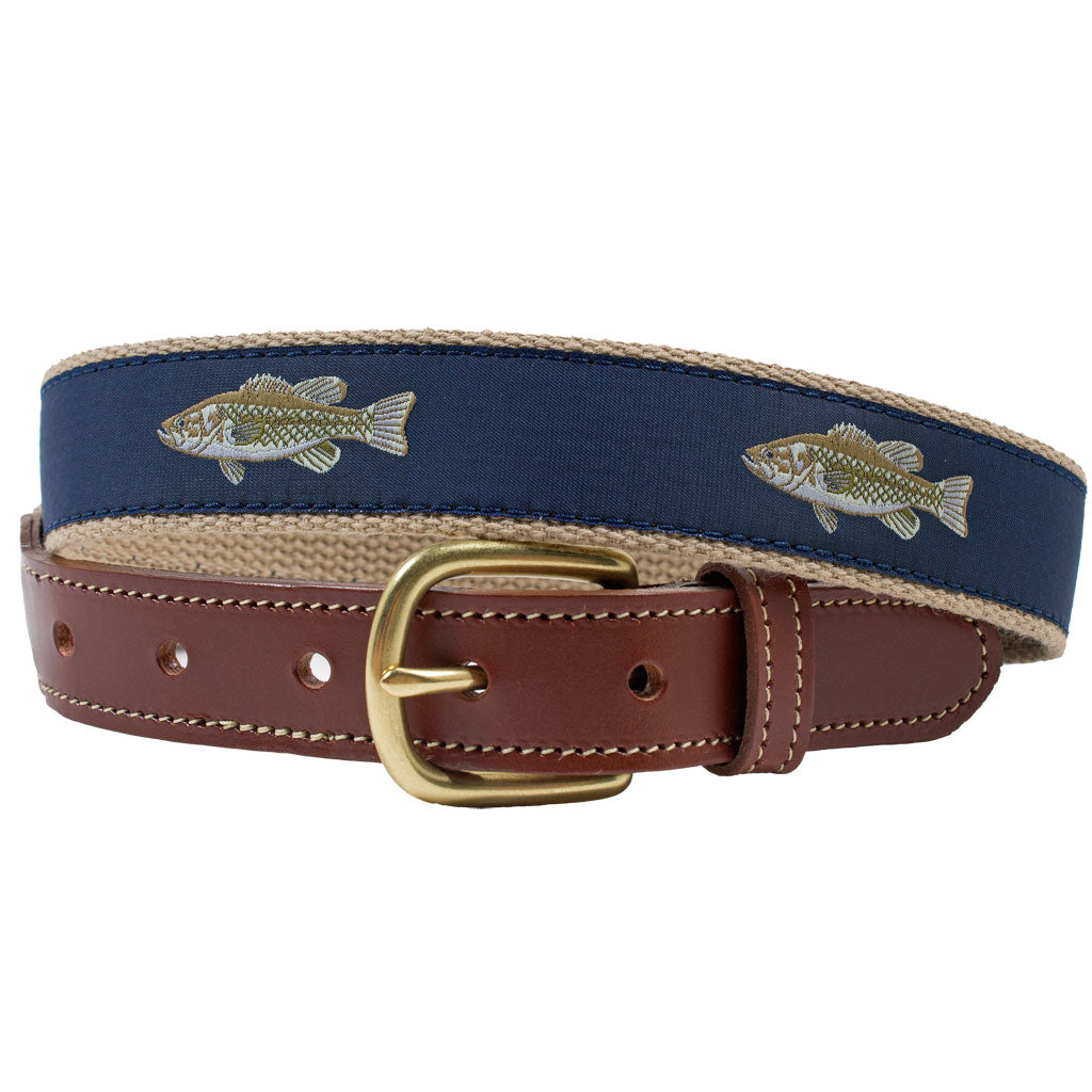 Brazen Bass Leather Tab Belt by Country Club Prep