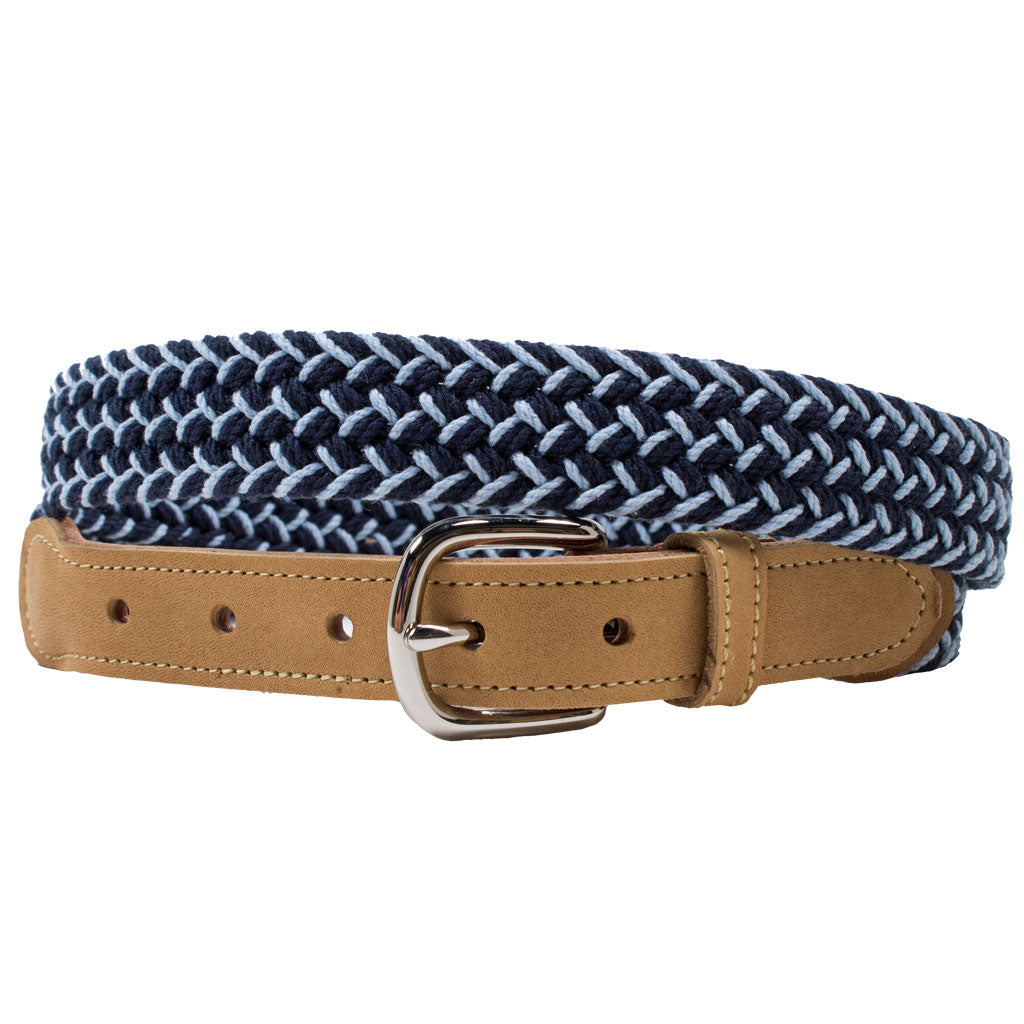 Happy Hour Woven Leather Tab Belt by Country Club Prep
