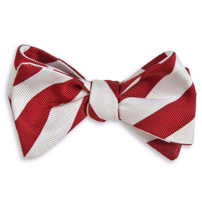 High Cotton All American Stripe Bow Tie in Cardinal and White