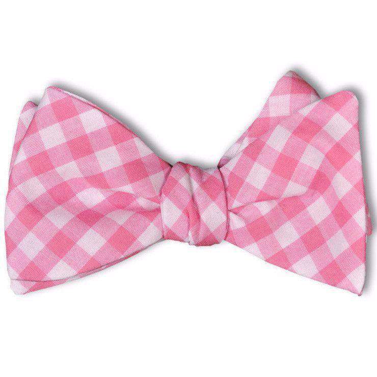 High Cotton Check Bow Tie in Deep Pink