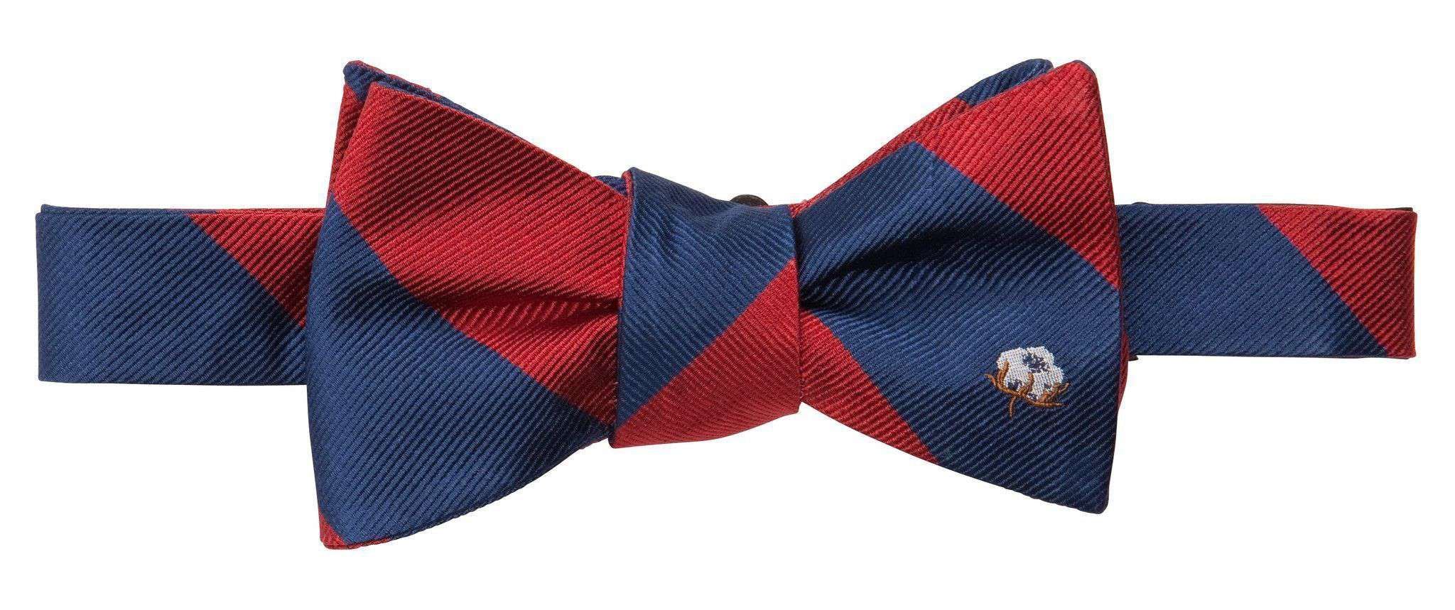 Southern Proper Cotton Boll Bow Tie in Red/Navy