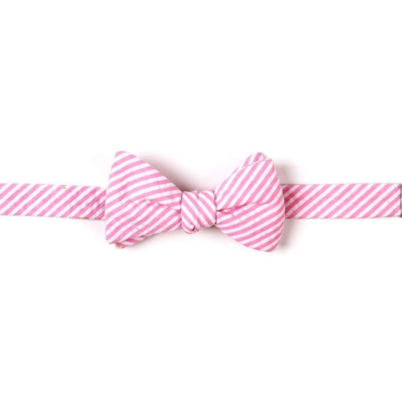 High Cotton Light Pink Seersucker Stripe Bow Tie