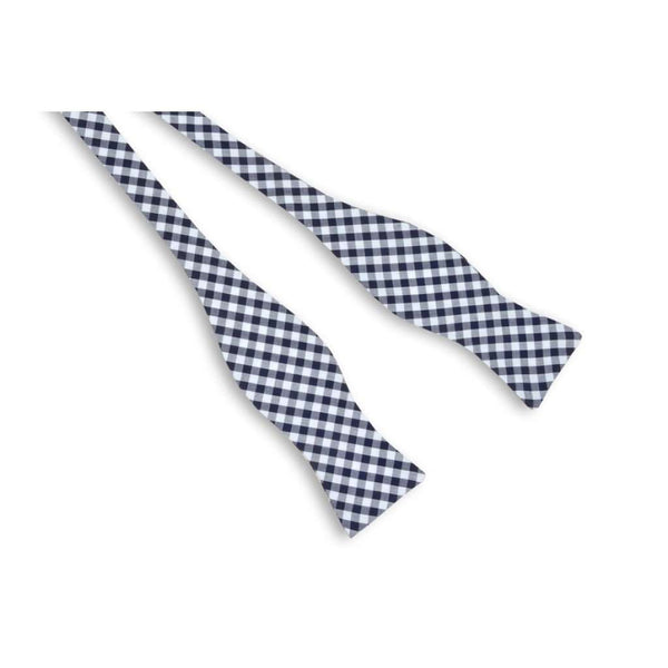 High Cotton Navy Gingham Check Bow Tie