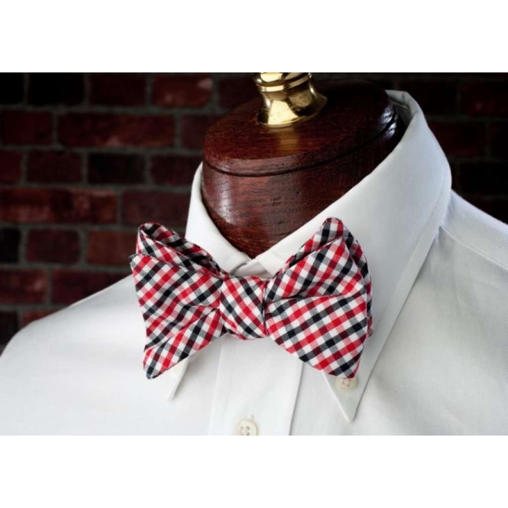 High Cotton Red and Black Tattersall Bow Tie – Country Club Prep