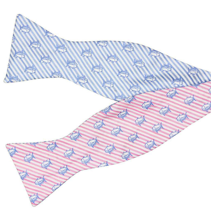 Southern Tide Two Color Skipjack Seersucker Bow Tie in Pink and Ocean ...