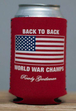 Back World War Champs Can Holder in Red