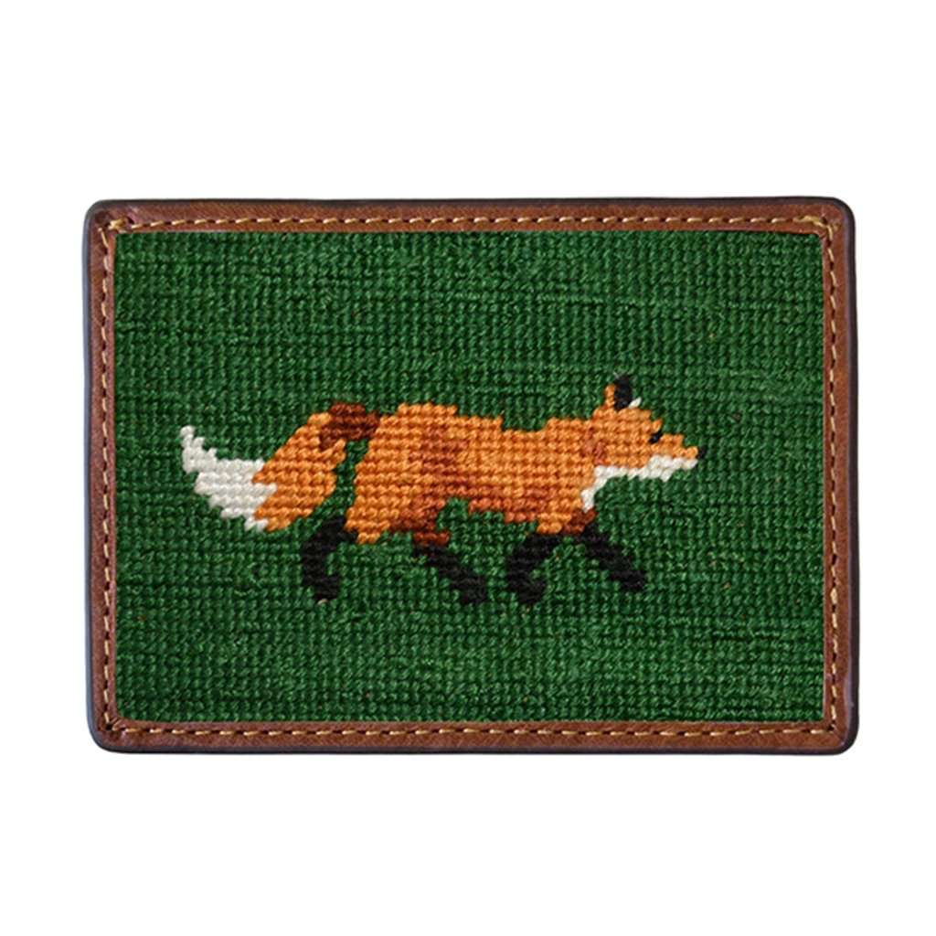 Fox Needlepoint Credit Card Wallet in Dark Forest by Smathers & Branson