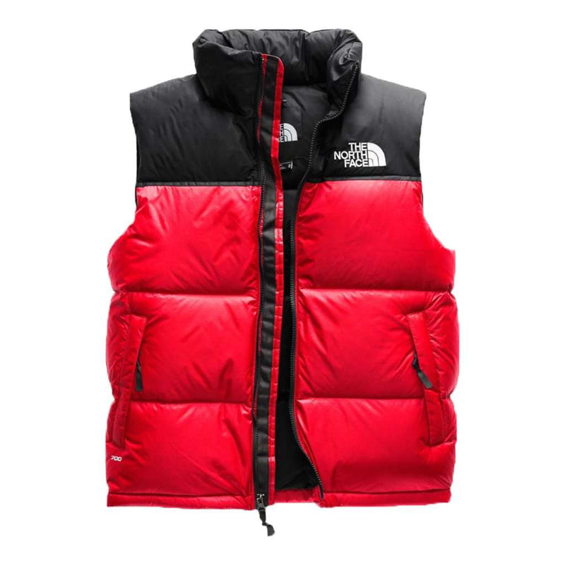 red north face vest