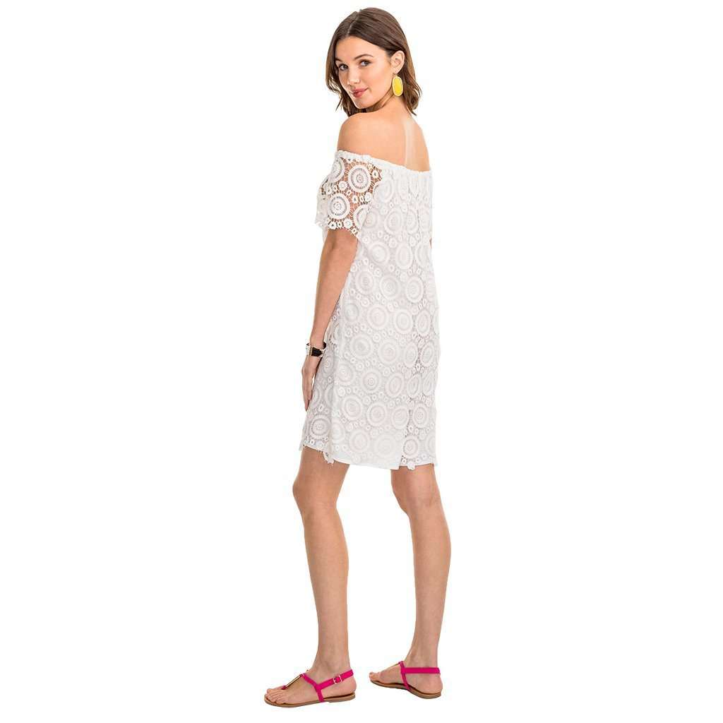 Southern Tide Christine Lace Inset Dress - White