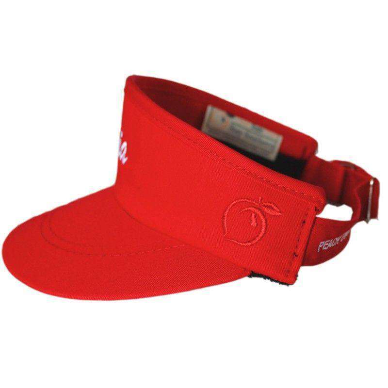 Peach State Pride Classic Georgia Script Visor in Red