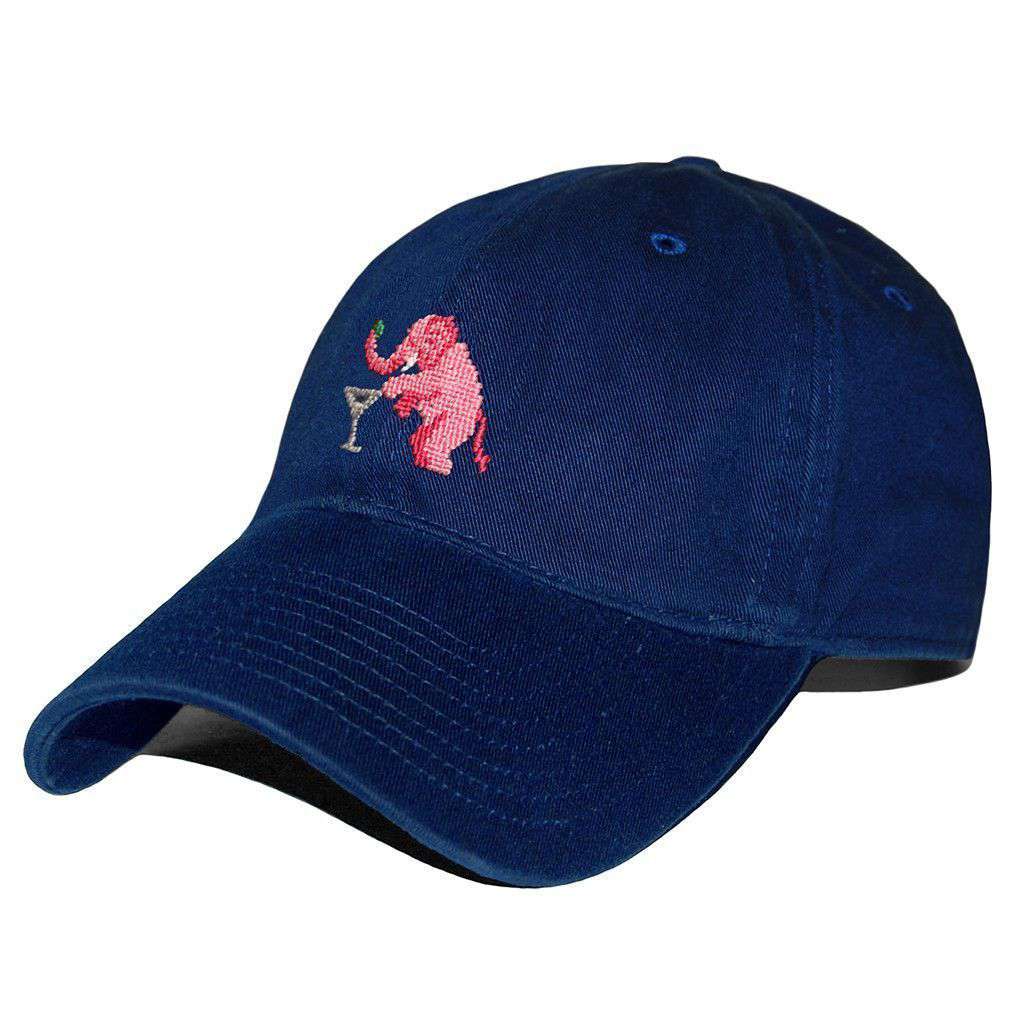 Smathers & Branson Maryland Flag Crab Needlepoint Hat in Navy