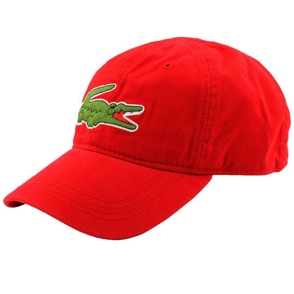 Lacoste Croc Gabardine Cap in Red – Country Club Prep