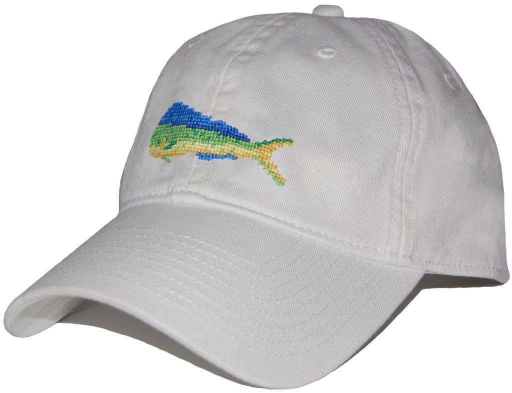 Smathers and Branson Mahi Needlepoint Hat in White