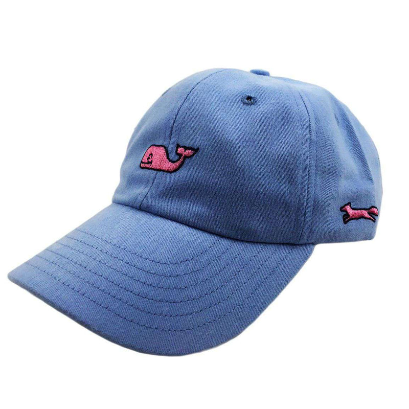 Vineyard Vines Whale Logo Baseball Hat in Light Blue w/ Pink Longshanks ...