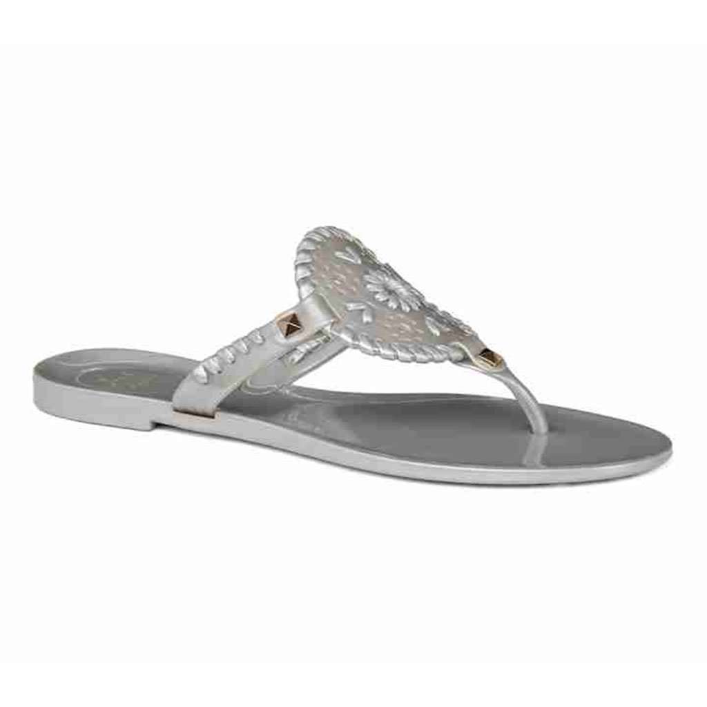 silver jelly sandals