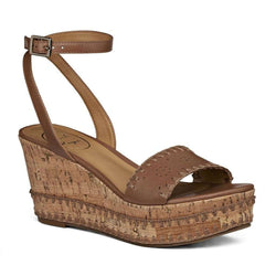 cognac wedge heels