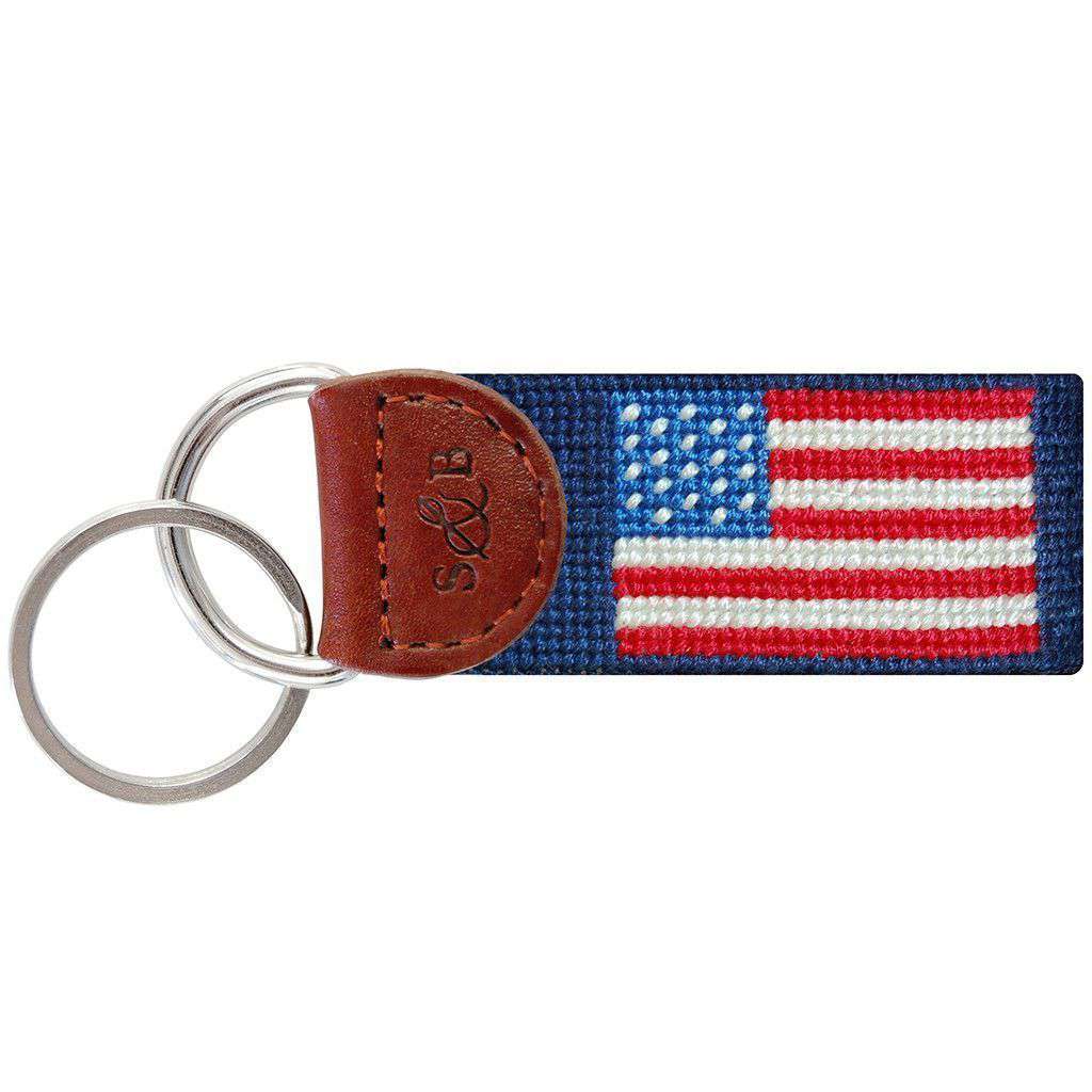 American Flag Key Fob in Navy by Smathers & Branson