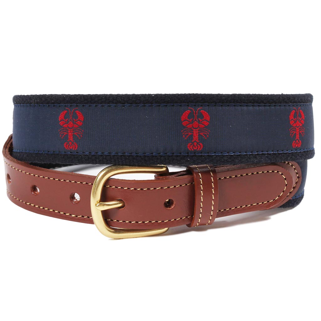 Red Lobster Leather Tab Belt by Country Club Prep