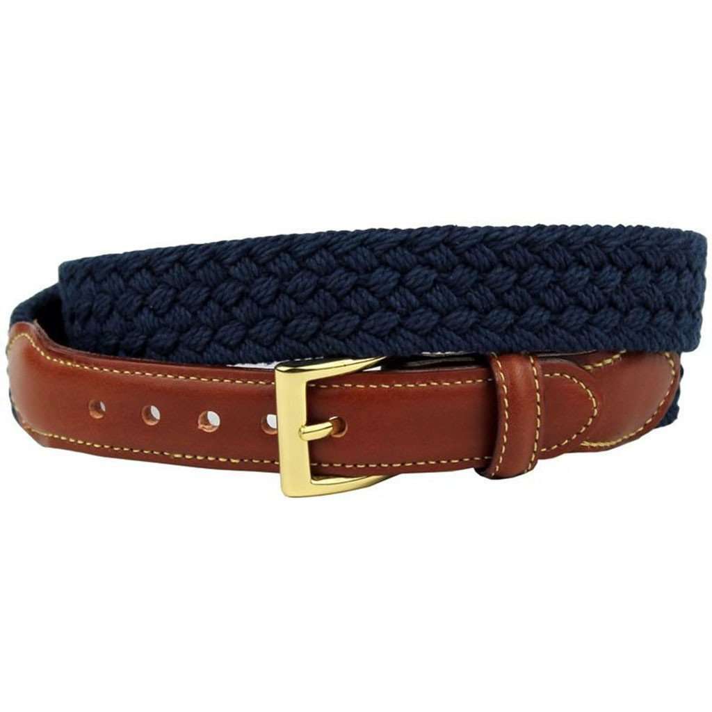 Woven Macrame Nautical Belts with Leather Tabs