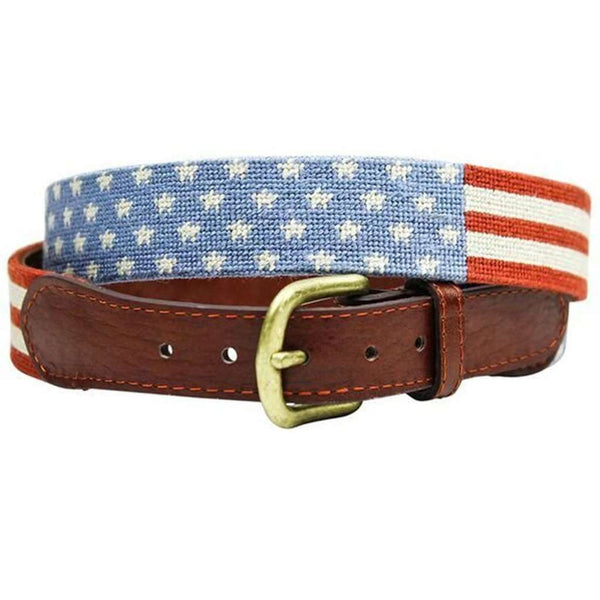 Smathers and Branson Stars and Stripes Needlepoint Belt in Red, White ...