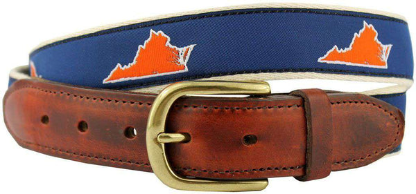 State Traditions VA Charlottesville Gameday Leather Tab Belt in Blue ...