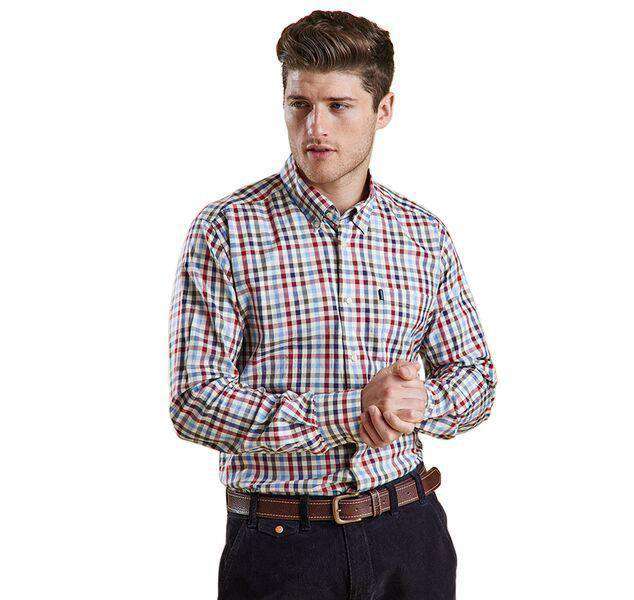 Barbour Bibury Tailored Fit Button Down in Red – Country Club Prep