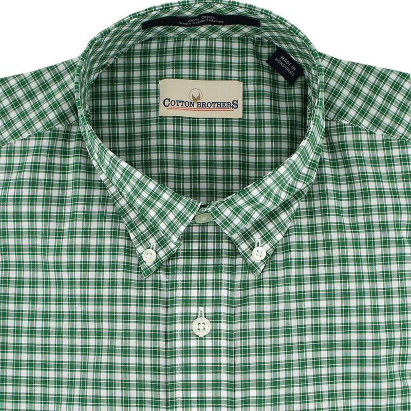 Cotton Brothers Button Down in Green Tattersall