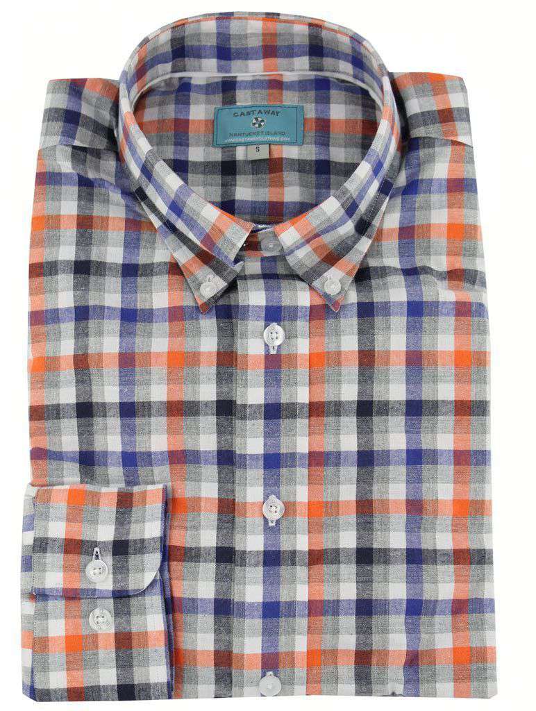 Castaway Clothing Classic Straight Gingham Wharf Shirt in Harvest ...