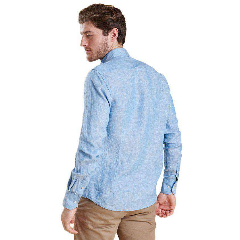 Barbour Frank Tailored Fit Button Down in Blue – Country Club Prep