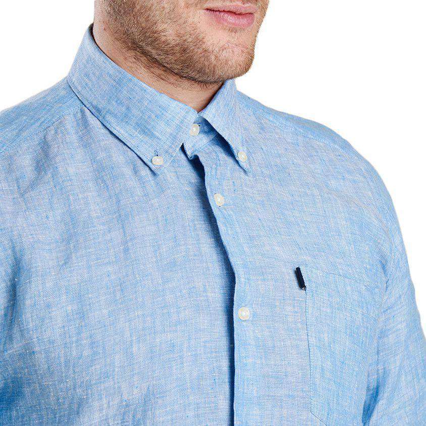 Barbour Frank Tailored Fit Button Down in Blue – Country Club Prep
