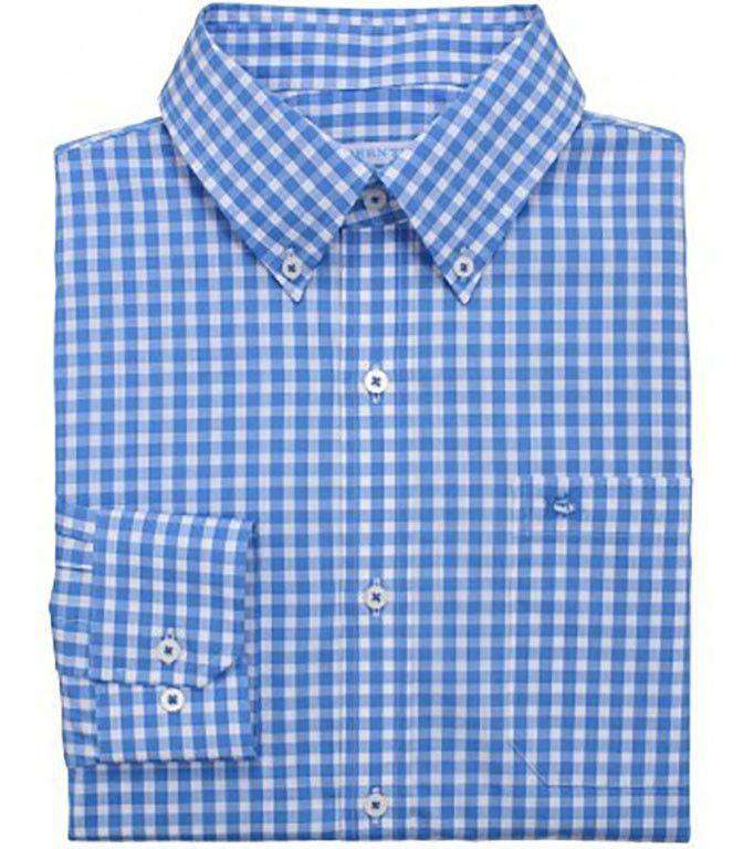 Southern Tide Gingham Classic Fit Sport Shirt in Charting Blue