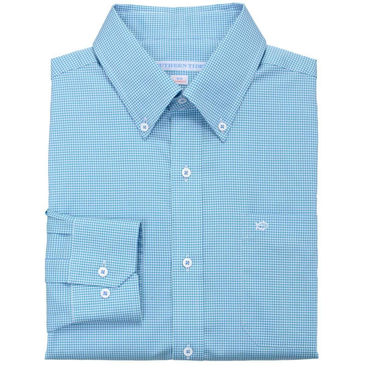 Southern Tide Sea Island Check Classic Fit Sport Shirt in Tidal Wave
