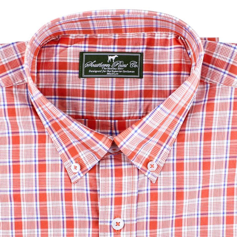 Southern Point The Hadley Shirt in Shrimp Basket Red