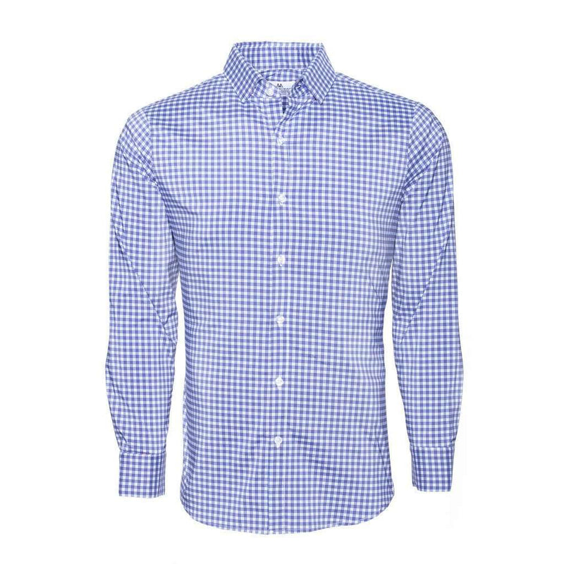 blue and white plaid dress shirt