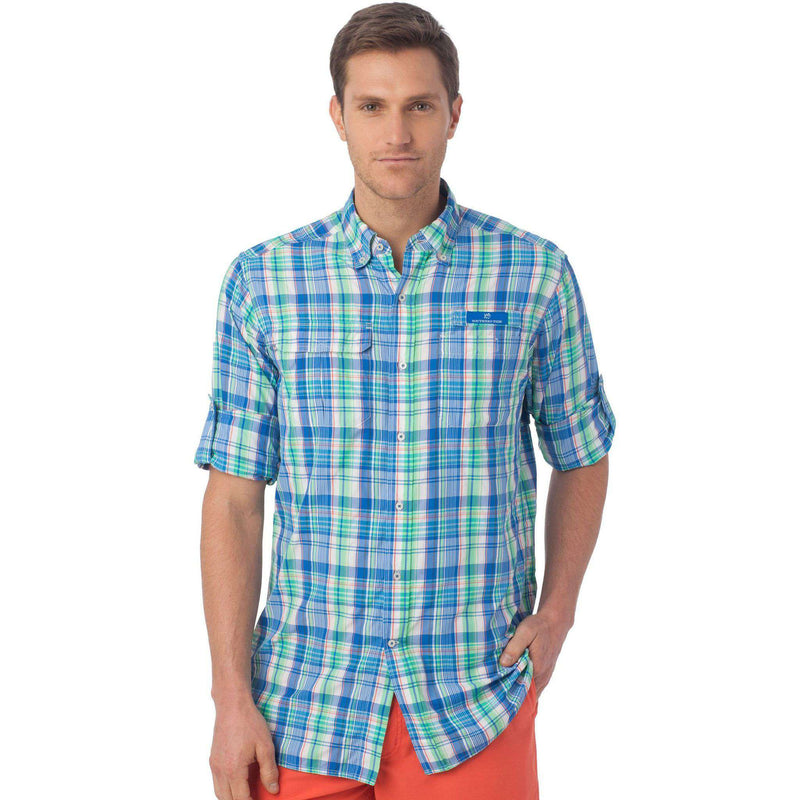 Southern Tide Wahoo Plaid Fishing Shirt in Royal Blue – Country Club Prep