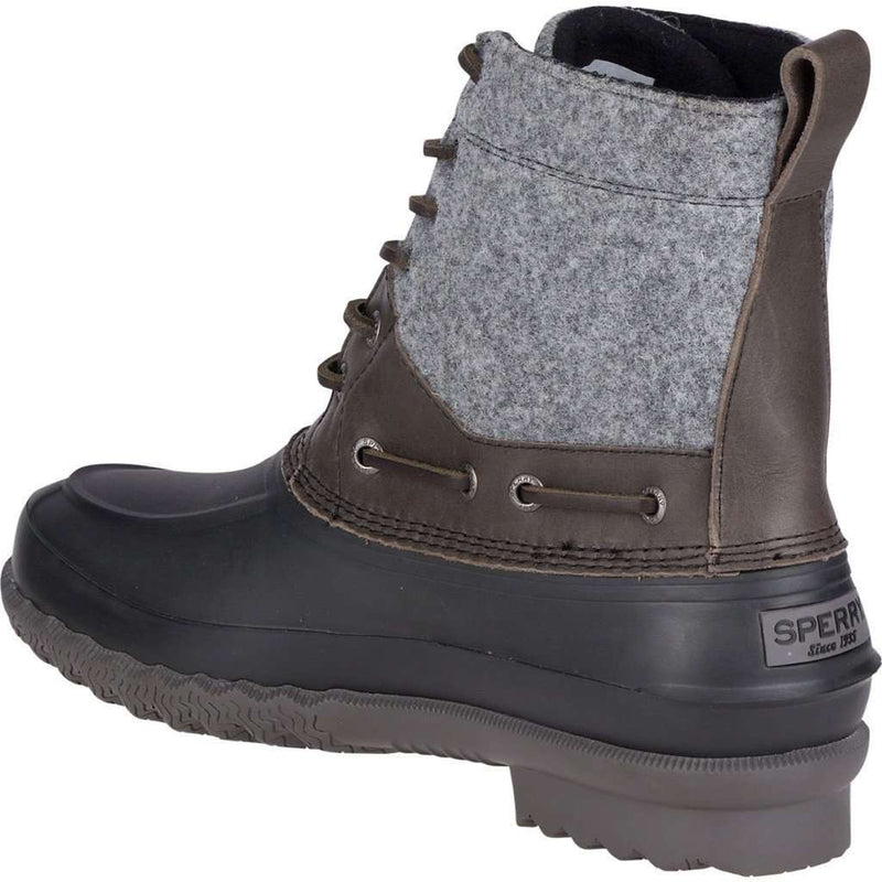 black and gray sperry duck boots