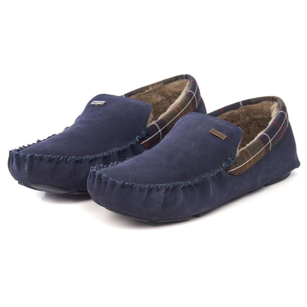 navy moccasin slippers