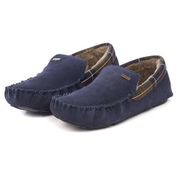 Barbour Monty Moccasin Slippers in Navy 