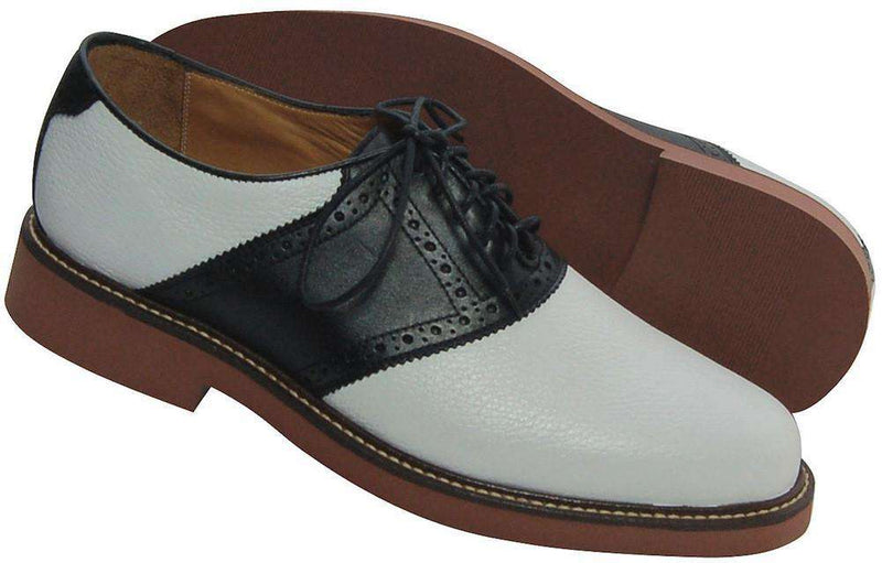 Country Club Prep Saddle Up Shoes in White Black